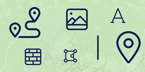 Visualization of all image markers that can be added to the Mapheim map