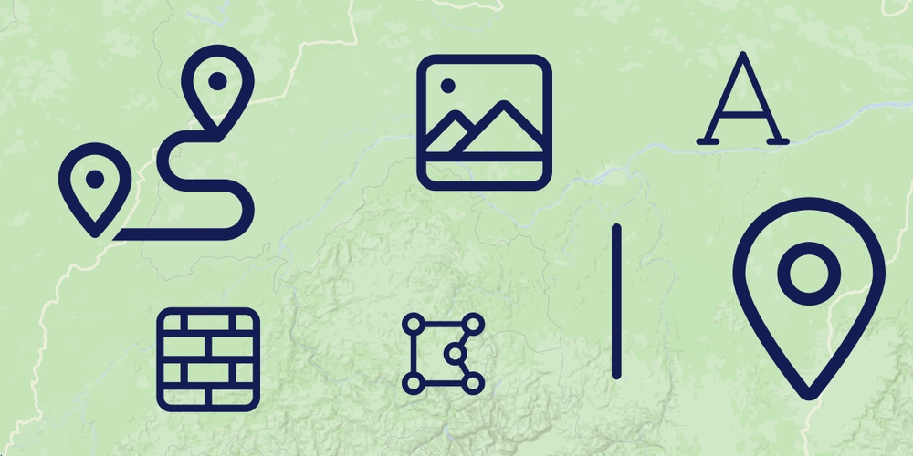 Visualization of all image markers that can be added to the Mapheim map
